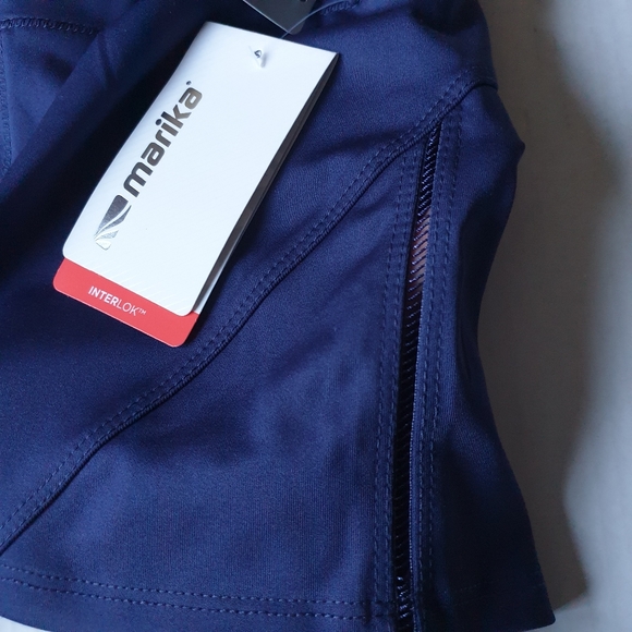 Marika Active Eclipse Navy Blue Wide High Waist Bike Shorts w/ InterLok Wick Sm - Picture 9 of 16